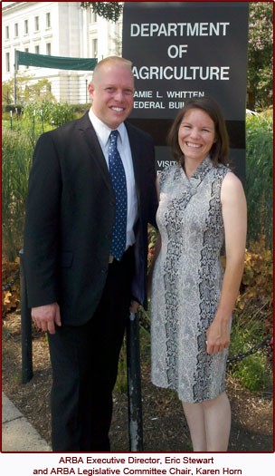 ARBA Executive Director, Eric Stewart and ARBA Legislative Committee Chair, Karen Horn.